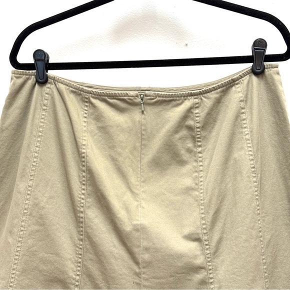 Vintage Sigrid Olsen Embroidered A Line Midi Skirt Boho Olive Army Green Size 14 - Picture 6 of 11